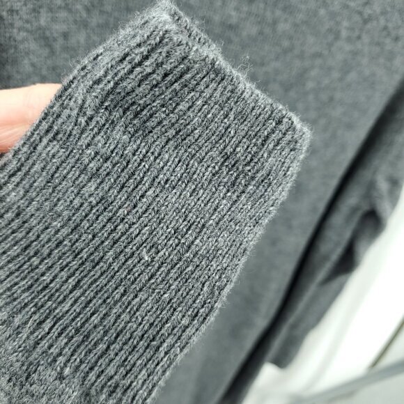 Muji 100% Wool Mock Neck Relaxed Fit Midi Sweater Dress L Gray - Picture 15 of 16